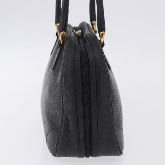 GUCCI Hand Bag Leather Black Gold 000 104 0030 Auth 197725