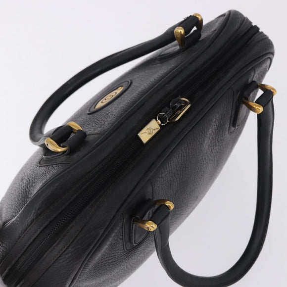 GUCCI Hand Bag Leather Black Gold 000 104 0030 Auth 197725