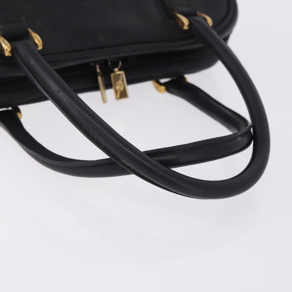 GUCCI Hand Bag Leather Black Gold 000 104 0030 Auth 197725
