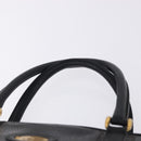 GUCCI Hand Bag Leather Black Gold 000 104 0030 Auth 197725-8