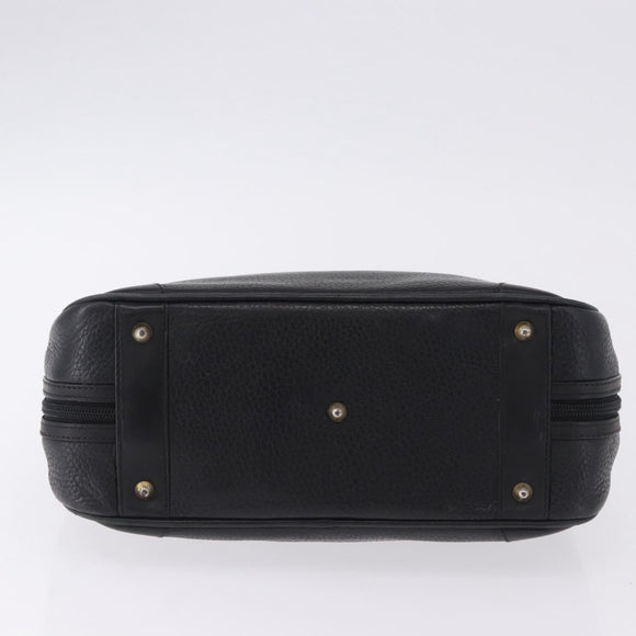 GUCCI Hand Bag Leather Black Gold 000 104 0030 Auth 197725
