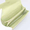 CHANEL Matelasse Long Wallet Lamb Skin Green Gold CC Auth 197728-17