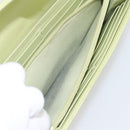 CHANEL Matelasse Long Wallet Lamb Skin Green Gold CC Auth 197728-11