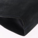 Salvatore Ferragamo Gancini Chain Shoulder Bag Suede Black Gold Auth 197729-9