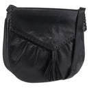 SAINT LAURENT Shoulder Bag Leather Black Auth 197730-1