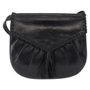 SAINT LAURENT Shoulder Bag Leather Black Auth 197730-2