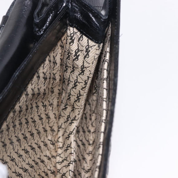 SAINT LAURENT Shoulder Bag Leather Black Auth 197730