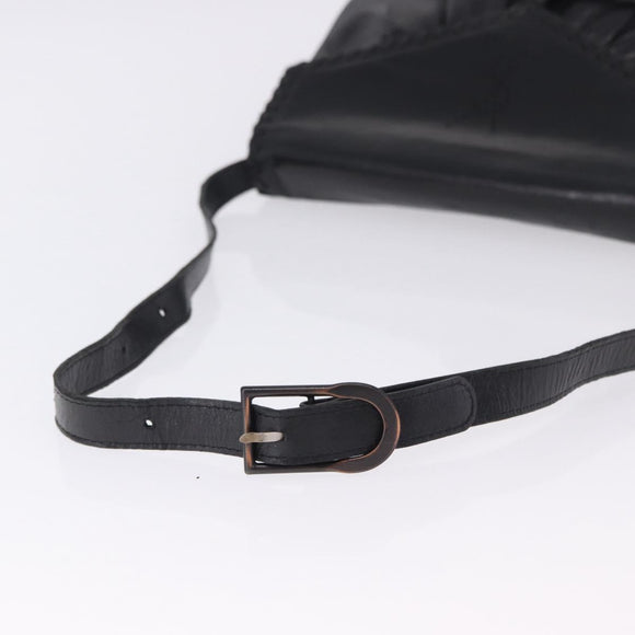 SAINT LAURENT Shoulder Bag Leather Black Auth 197730