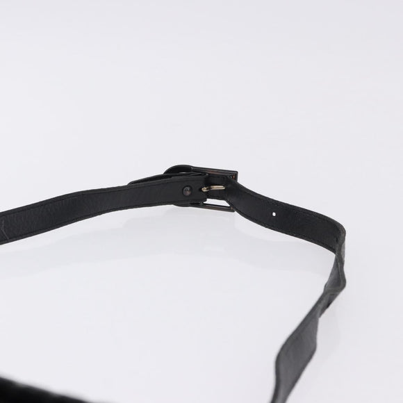 SAINT LAURENT Shoulder Bag Leather Black Auth 197730