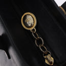 Christian Dior Hand Bag Leather Black Gold Auth 197734-15