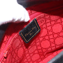 Christian Dior Hand Bag Leather Black Gold Auth 197734-16