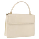 VALENTINO Hand Bag Leather Ivory Gold Auth 197735-1