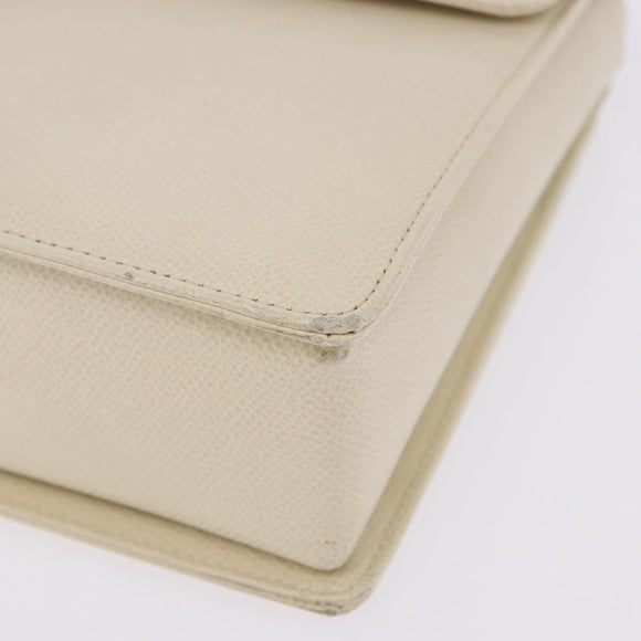 VALENTINO Hand Bag Leather Ivory Gold Auth 197735