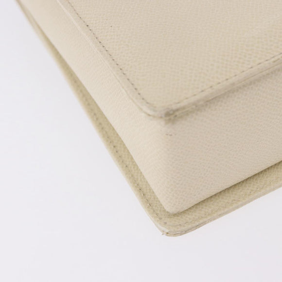 VALENTINO Hand Bag Leather Ivory Gold Auth 197735