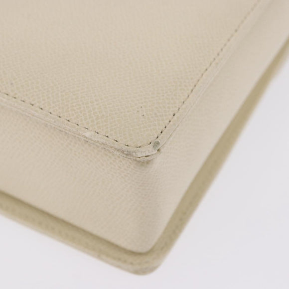 VALENTINO Hand Bag Leather Ivory Gold Auth 197735