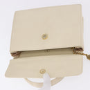 VALENTINO Hand Bag Leather Ivory Gold Auth 197735-18