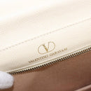 VALENTINO Hand Bag Leather Ivory Gold Auth 197735-19