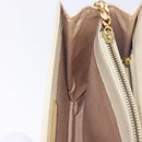VALENTINO Hand Bag Leather Ivory Gold Auth 197735-24