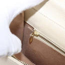 VALENTINO Hand Bag Leather Ivory Gold Auth 197735-27