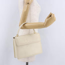 VALENTINO Hand Bag Leather Ivory Gold Auth 197735-28