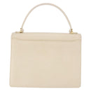VALENTINO Hand Bag Leather Ivory Gold Auth 197735-2