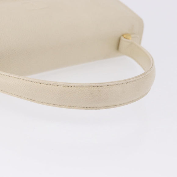 VALENTINO Hand Bag Leather Ivory Gold Auth 197735