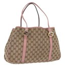 GUCCI GG Canvas GG Twins Tote Bag Beige Gold Silver 232957 Auth 197736A-1