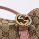 GUCCI GG Canvas GG Twins Tote Bag Beige Gold Silver 232957 Auth 197736A-15