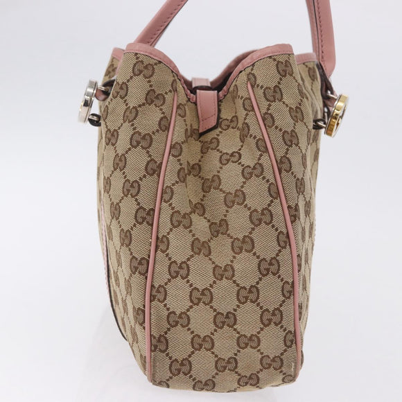 GUCCI GG Canvas GG Twins Tote Bag Beige Gold Silver 232957 Auth 197736A