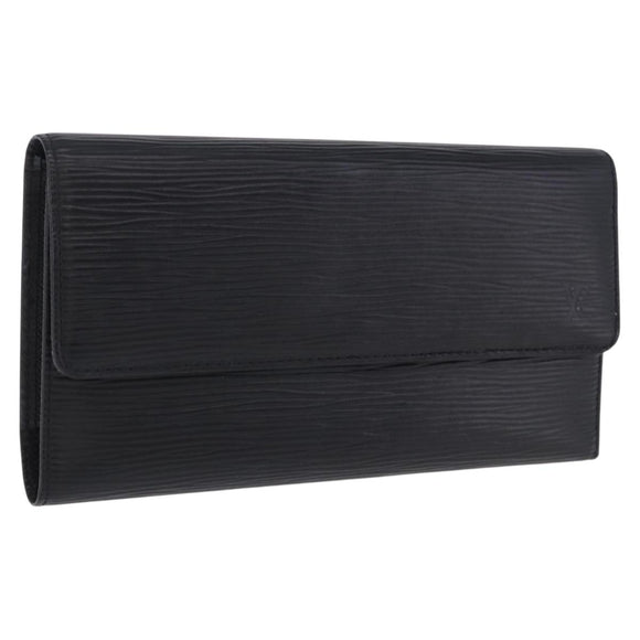 LOUIS VUITTON Epi Porte Tresor International Wallet Black M63382 LV Auth 197737A