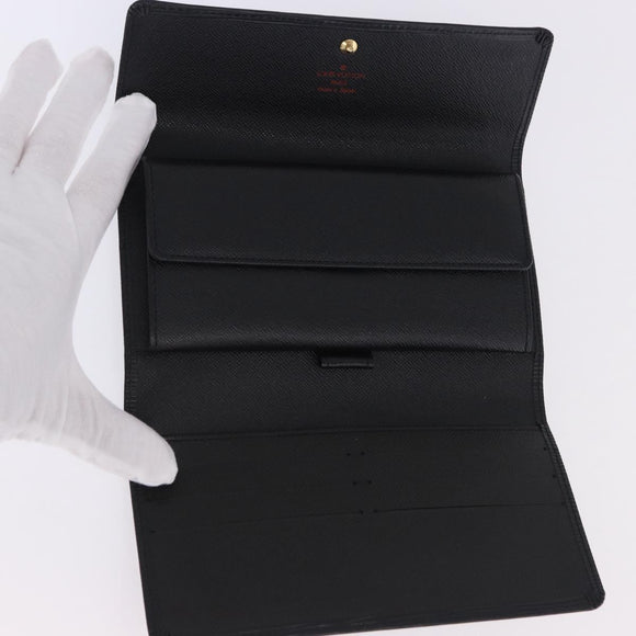 LOUIS VUITTON Epi Porte Tresor International Wallet Black M63382 LV Auth 197737A