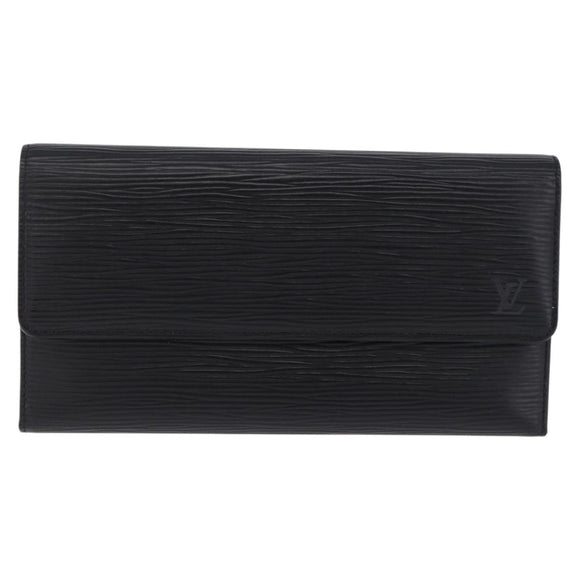 LOUIS VUITTON Epi Porte Tresor International Wallet Black M63382 LV Auth 197737A