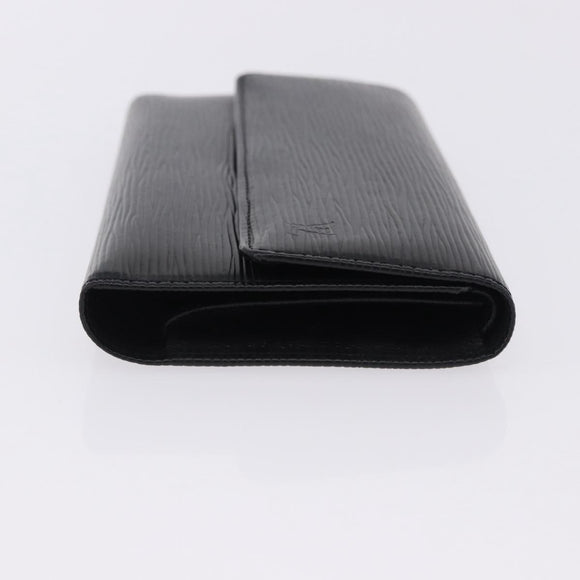 LOUIS VUITTON Epi Porte Tresor International Wallet Black M63382 LV Auth 197737A