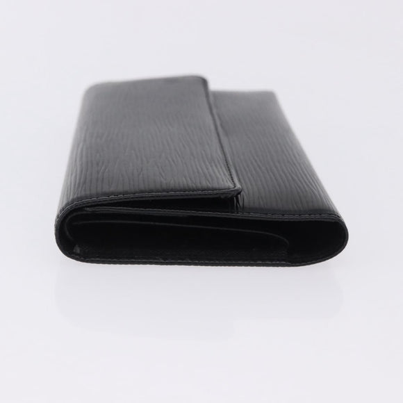 LOUIS VUITTON Epi Porte Tresor International Wallet Black M63382 LV Auth 197737A