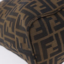 FENDI Zucca Canvas Tote Bag Brown Black Auth 197739A-10