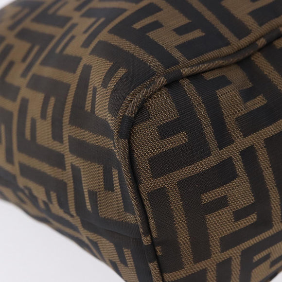 FENDI Zucca Canvas Tote Bag Brown Black Auth 197739A