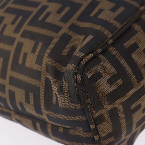 FENDI Zucca Canvas Tote Bag Brown Black Auth 197739A