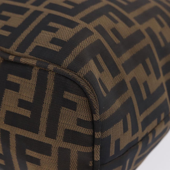 FENDI Zucca Canvas Tote Bag Brown Black Auth 197739A