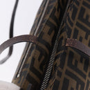 FENDI Zucca Canvas Tote Bag Brown Black Auth 197739A-15