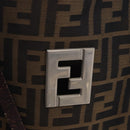 FENDI Zucca Canvas Tote Bag Brown Black Auth 197739A-16