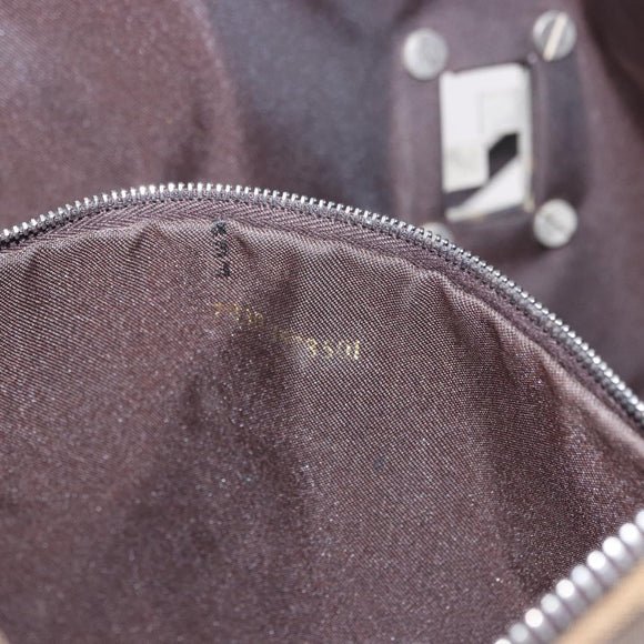 FENDI Zucca Canvas Tote Bag Brown Black Auth 197739A