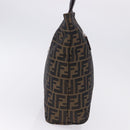 FENDI Zucca Canvas Tote Bag Brown Black Auth 197739A-4