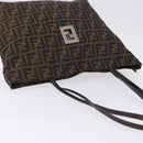 FENDI Zucca Canvas Tote Bag Brown Black Auth 197739A-6