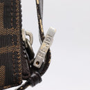 FENDI Zucca Canvas Hand Pouch Black Brown Auth 197741-9