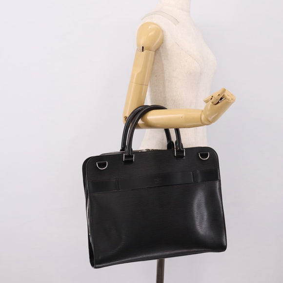LOUIS VUITTON Epi Bassano GM Business Bag Black M54022 LV Auth 197745