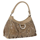 GUCCI GG Crystal Shoulder Bag Coated Canvas Gold 190525 Auth 197749-1