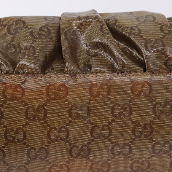 GUCCI GG Crystal Shoulder Bag Coated Canvas Gold 190525 Auth 197749