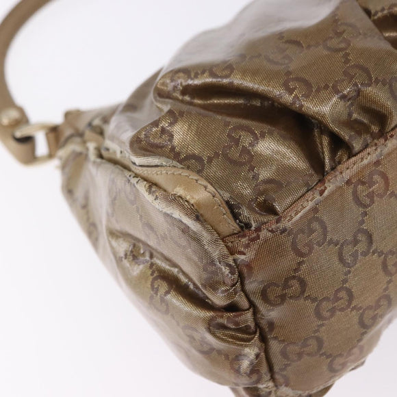 GUCCI GG Crystal Shoulder Bag Coated Canvas Gold 190525 Auth 197749