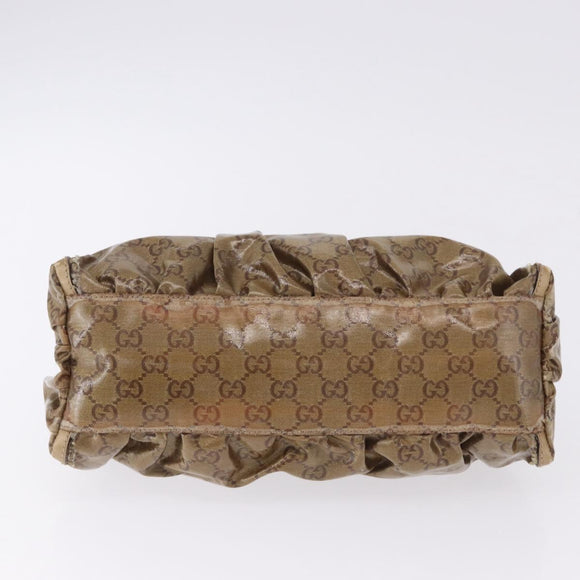 GUCCI GG Crystal Shoulder Bag Coated Canvas Gold 190525 Auth 197749