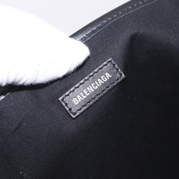 BALENCIAGA Navy Cabas M Hand Bag Canvas White Black 339936 Auth 197751V